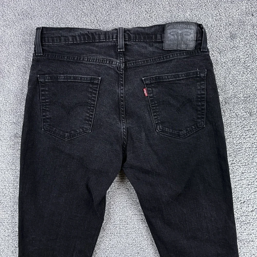 Levis 511 Slim Fit Black Denim Jeans Mens W34 L33 04511-1907